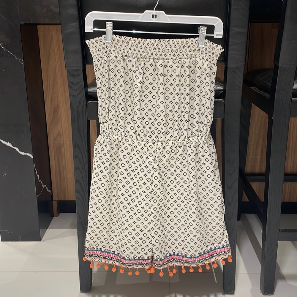TOPSHOP Romper with pompom details. NWOT size S